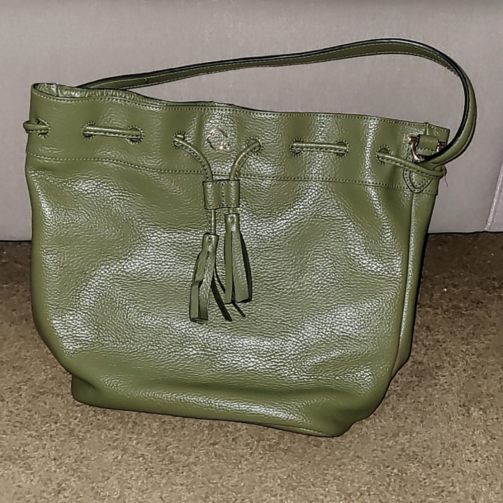 C Wonder Green Faux Leather Tote Bag - Picture 1 of 6